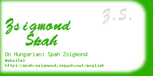 zsigmond spah business card